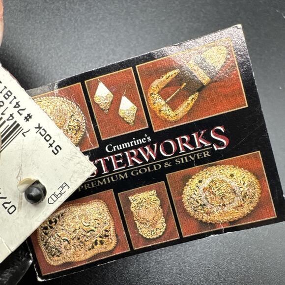 Crumrine Quarter Horse Gold Tone & Silver Plate USA Belt Buckle New w/ Box - Picture 9 of 12